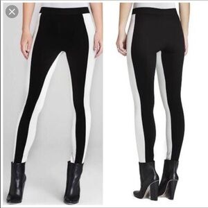 BCBGMAXAZRIA Black white stripe Sasha leggings size xs